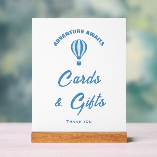 アドベンチャーが赤ちゃんシャワーカード&ギフトサインを待つ アクリルサイン (ニュートラル)