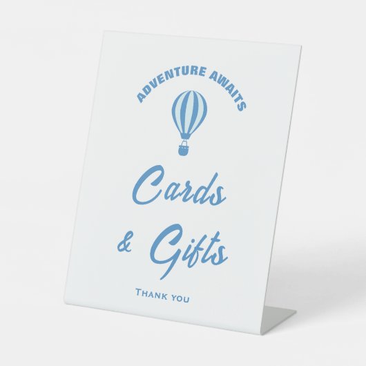 アドベンチャーが赤ちゃんシャワーカード&ギフトサインを待つ 台座サイン (正面)