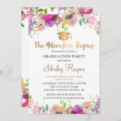 アドベンチャーが金ゴールドスクリプトフローラの卒業を開始 招待状 (正面/裏面)