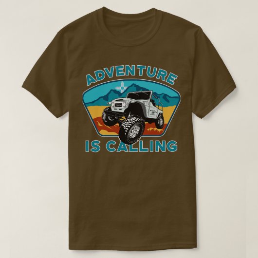 アドベンチャーがFJ40で電話 Tシャツ (デザイン正面)