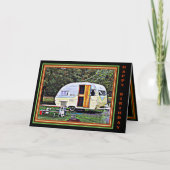アドベンチャーとおもしろいヴィンテージキャンパーハッピーバースデー カード (正面)