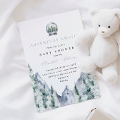 アドベンチャーに満ちたジャングル ベイビー シャワー 招待状