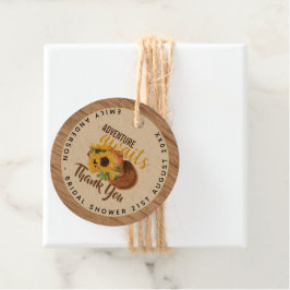アドベンチャーに満ちたラスティックひまわり ブライダルシャワー フェイバータグ