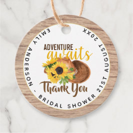 アドベンチャーに満ちたラスティックひまわり ブライダルシャワー フェイバータグ