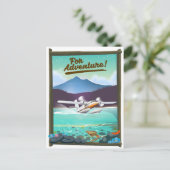 アドベンチャーに!水上飛行機の旅行ポスター ポストカード (スタンド正面)