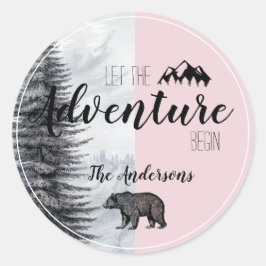 アドベンチャーの始まり ピンククマ 赤ちゃんのお披露目会 ラウンドシール