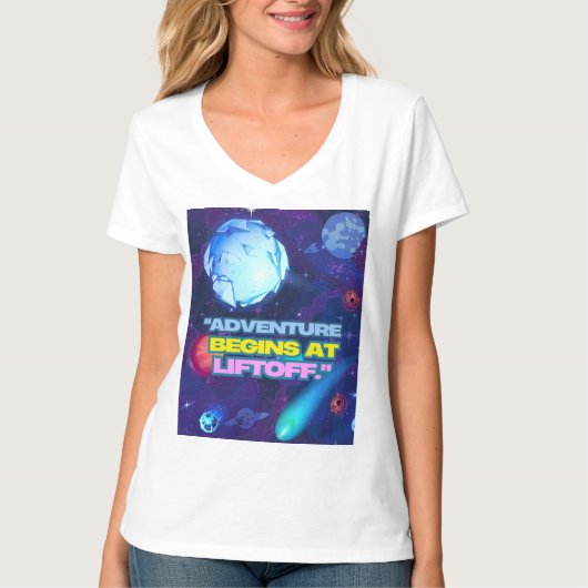 アドベンチャーはリフトオフ絶縁タンブラーから始まる Tシャツ (正面)