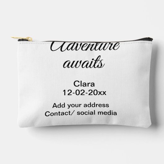 アドベンチャーは名前の追加の日付の年の場所を開始 アクセサリーポーチ (正面)