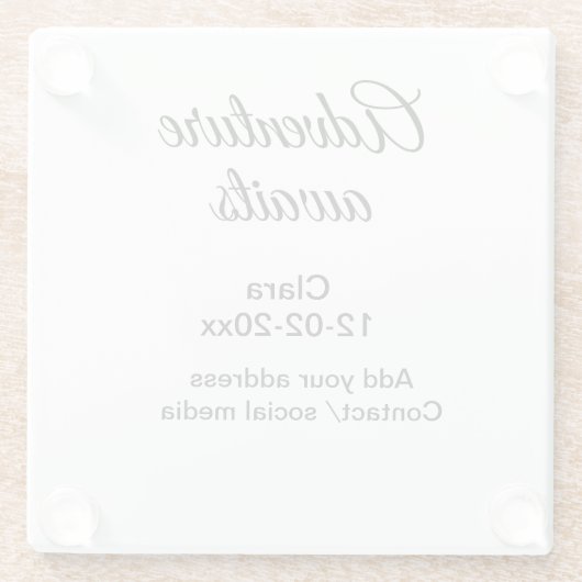 アドベンチャーは名前の追加の日付の年の場所を開始 ガラスコースター (裏面)