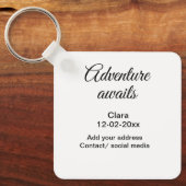 アドベンチャーは名前の追加の日付の年の場所を開始 キーホルダー (正面)