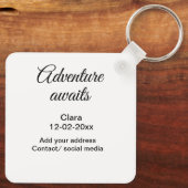 アドベンチャーは名前の追加の日付の年の場所を開始 キーホルダー (裏面)