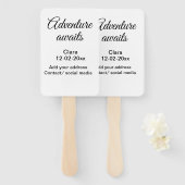 アドベンチャーは名前の追加の日付の年の場所を開始 ハンドファン (正面&裏面)