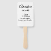 アドベンチャーは名前の追加の日付の年の場所を開始 ハンドファン (裏面)