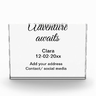 アドベンチャーは名前の追加の日付の年の場所を開始 フォトブロック