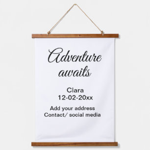 アドベンチャーは名前の追加の日付の年の場所を開始 吊り下げ型タペストリー