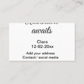 アドベンチャーは名前の追加の日付の年の場所を開始 名刺 (裏面)