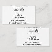 アドベンチャーは名前の追加の日付の年の場所を開始 名刺 (正面/裏面)