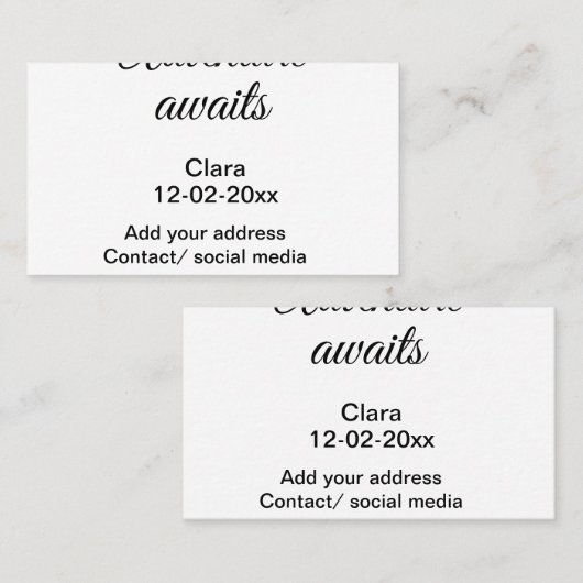 アドベンチャーは名前の追加の日付の年の場所を開始 名刺 (正面/裏面)