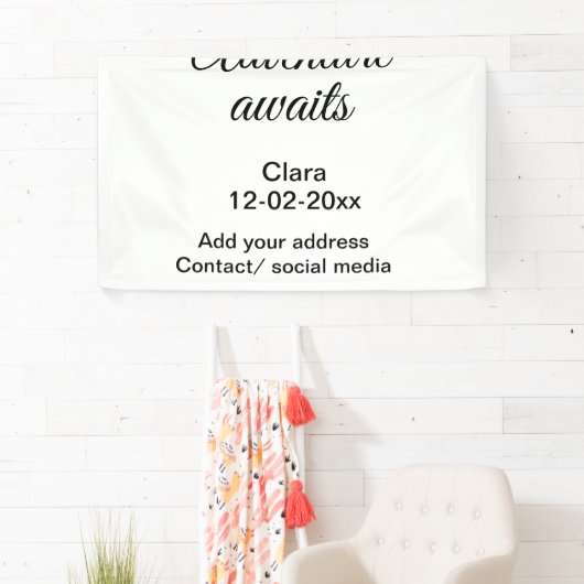 アドベンチャーは名前の追加の日付の年の場所を開始 横断幕 (インサイチュ)