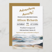 アドベンチャーは山岳自然のベビーシャワーインビを待つ 招待状 (正面/裏面)