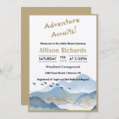 アドベンチャーは山岳金ゴールド線ベビーシャワーを待つ 招待状 (正面/裏面)