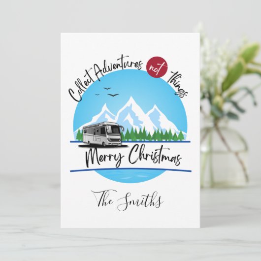 アドベンチャーは最高のギフトRVクリスマスカード シーズンカード (スタンド正面)