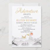 アドベンチャーは森の韓国インクベビーシャワーを待っている 招待状 (正面)