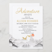 アドベンチャーは森の韓国インクベビーシャワーを待っている 招待状 (正面/裏面)