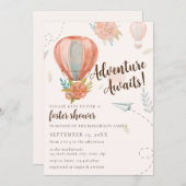 アドベンチャーは里親ベビーシャワーニュートラルを待つ 招待状 (正面/裏面)