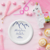 アドベンチャーは青い山のハート追加の名前 ペーパープレート (パーティー)