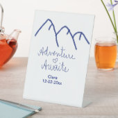 アドベンチャーは青い山のハート追加の名前 台座サイン (インサイチュ)