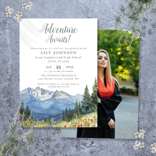 アドベンチャーへの旅立ち 山の卒業パーティー写真 招待状