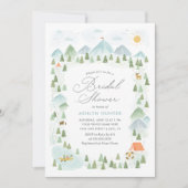 アドベンチャーへの旅立ち 森の山 ブライダルシャワー 招待状 (正面)