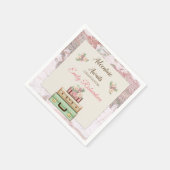 アドベンチャーへの期待 世界地図 マップ ピンクのバラ スタンダードカクテルナプキン (角)