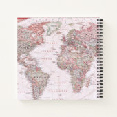 アドベンチャーへの期待 世界地図 マップ ピンク アイボリー ローズ ノートブック (裏面)