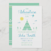 アドベンチャーをテーマにしたベビーシャワーの招待状 招待状 (正面/裏面)