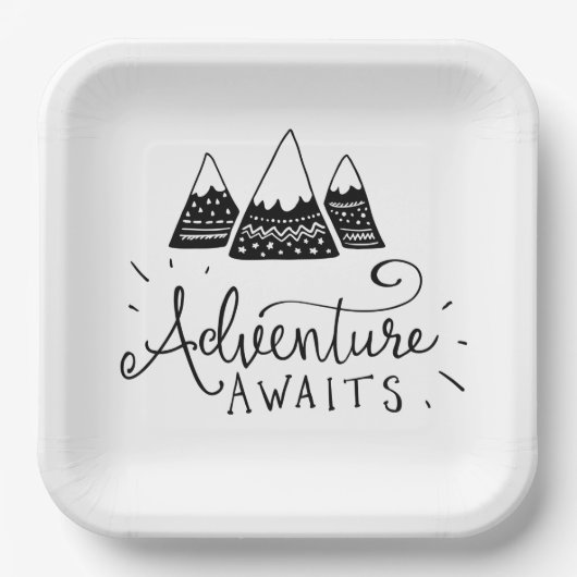 アドベンチャーをテーマにしたベビーシャワー ペーパープレート (正面)