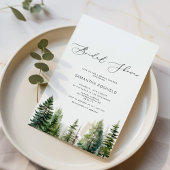 アドベンチャーを待つ常緑の森のブライズシャワー 招待状