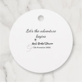 アドベンチャーを開始するブライダルシャワー追加の名前d フェイバータグ (裏面)