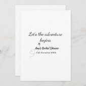 アドベンチャーを開始するブライダルシャワー追加の名前d 招待状 (正面/裏面)