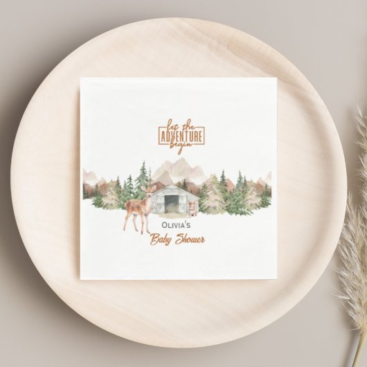 アドベンチャーアウィザードオレンジマウンテン赤ちゃんシャワー スタンダードランチョンナプキン