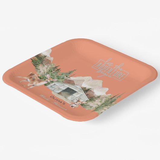 アドベンチャーアウィザードオレンジマウンテン赤ちゃんシャワー ペーパープレート (傾斜あり)