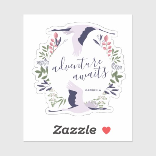 アドベンチャーアウェイズウォーターカラーバードとリース シール (シート)