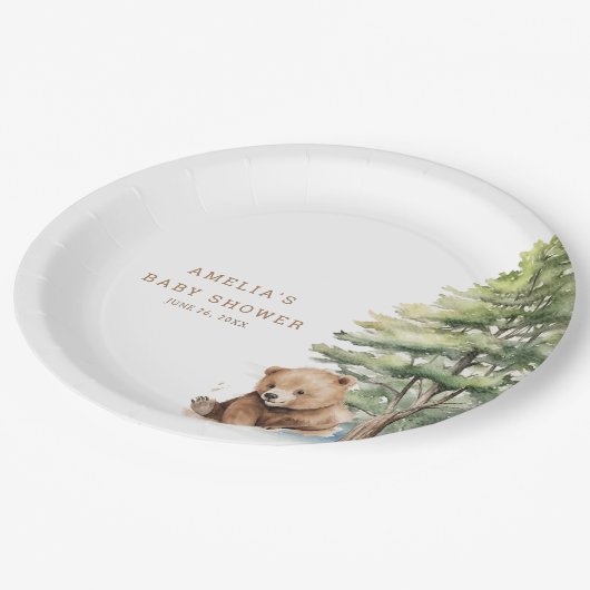 アドベンチャーアウェイズウッドランドテディベア ペーパープレート (アングル)