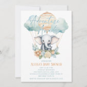 アドベンチャーアウェイズエレファントホットエアバルーンブルーボーイ 招待状 (正面)