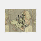 アドベンチャーアウェイズオールドワールドマップ フリースブランケット (正面(横))