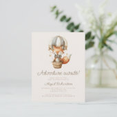 アドベンチャーアウェイズカワイイキツネバルーンベビーシャワー ポストカード (スタンド正面)