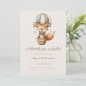 アドベンチャーアウェイズカワイイキツネバルーンベビーシャワー 招待状 (スタンド正面)