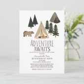 アドベンチャーアウェイズキャンピングドライブバイベビーシャワー 招待状 (スタンド正面)