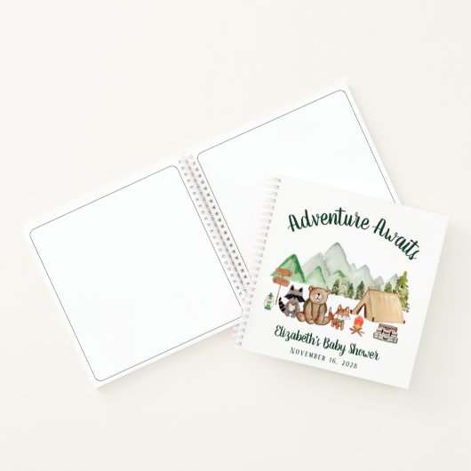 アドベンチャーアウェイズキャンピングベビーシャワーゲストブック ノートブック (内部)